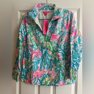 NWT Lilly Pulitzer Skipper Popover Pullover Sweatshirt Multi Coral Bay Medium